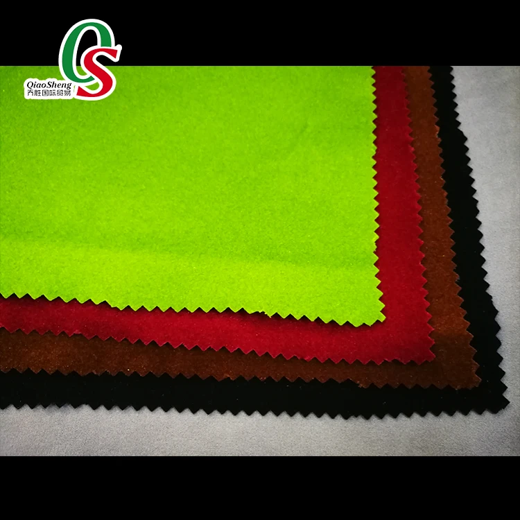 100nylon Shiny Velvet Plain Dyed Warp Knitting Flocking Fabric For