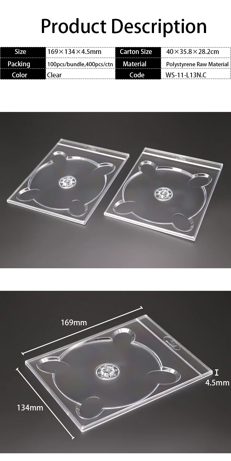 Good Quality Weisheng 4.5mm Single Cd Digitray Plastic Dvd Digipak