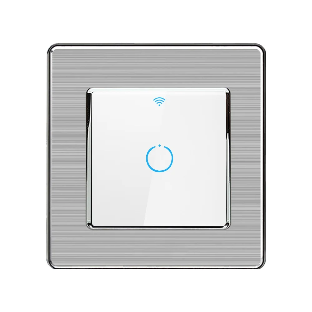 SRAN uk smart switch interruptor wifi 1gang stainless steel light switches Ewelink/Tuya app work with alexa/google home A231-15