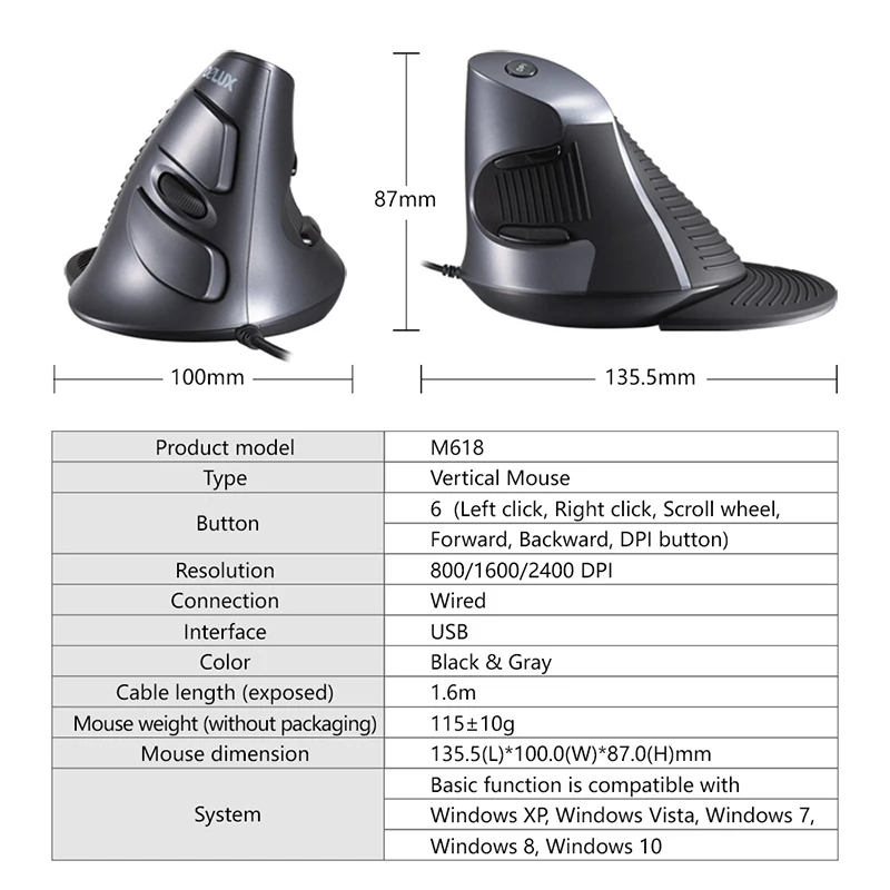 delux m618 vertical mouse