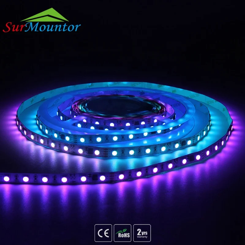 Addressable 10MM 24V Flexible White PCB RGB LED Strip light