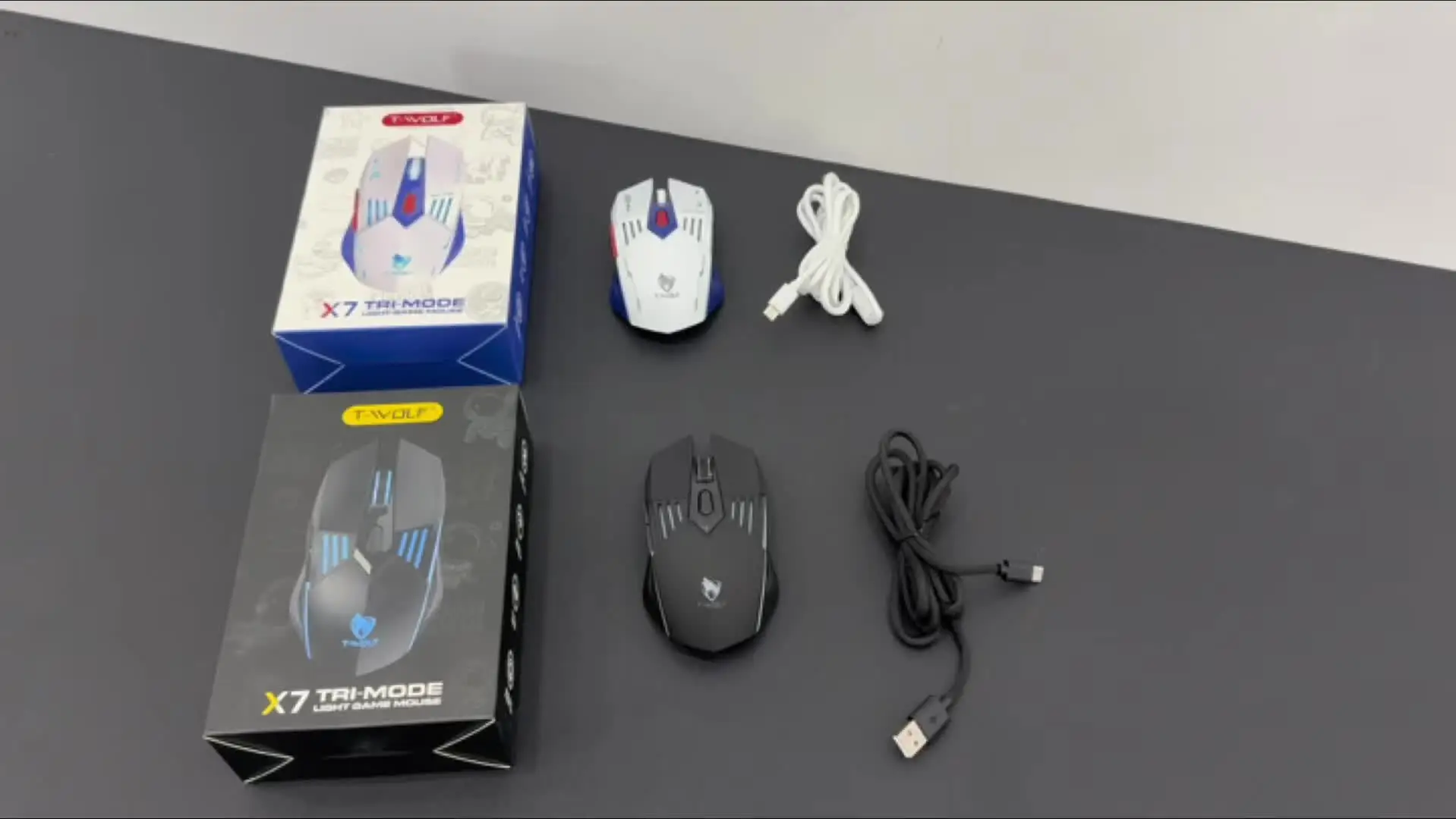 T-WOLF X7 Gaming Mouse - Lightweight, Rechargeable, and Programmable