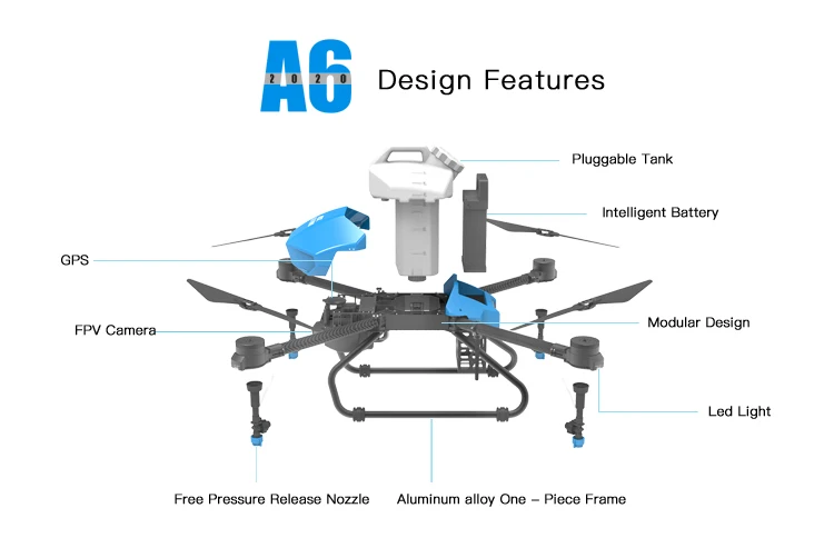 AB point automatic flight 6 liter capacity sprayer agriculture  drone for plant protection