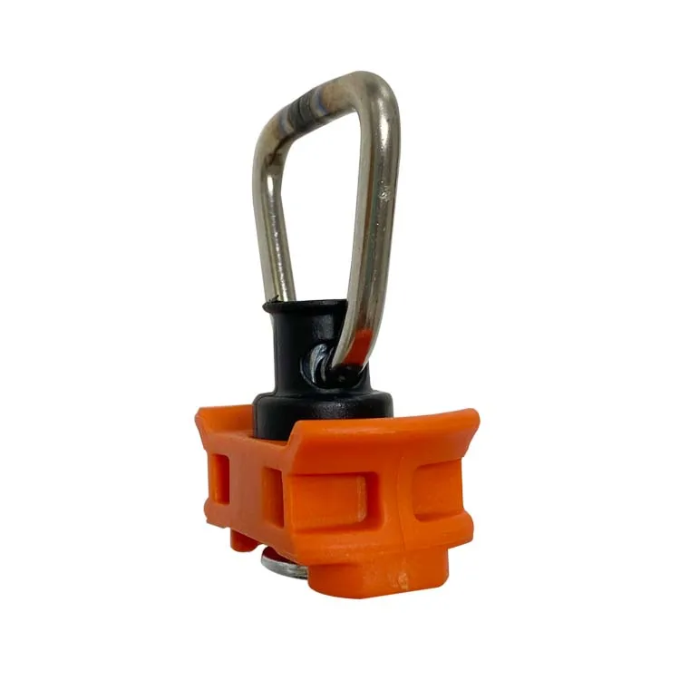 L Track Fitting Plastic Base Single Stud Fitting with Spring Rubber Protector and Stainless Steel D Ring details