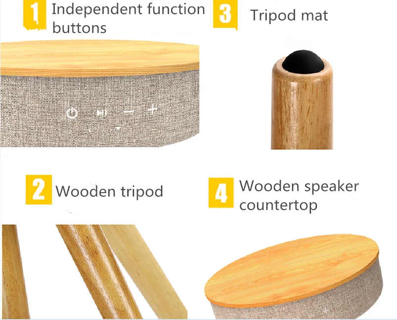 Fashionable portable party favor round white smart music Furniture coffee tea table speaker side table speaker - ANKUX.COM