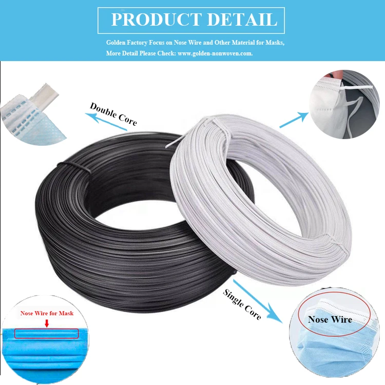 PP competitive price best quality nose wire free sample fast shipping bulk stocking 5 mm width double nose wire
