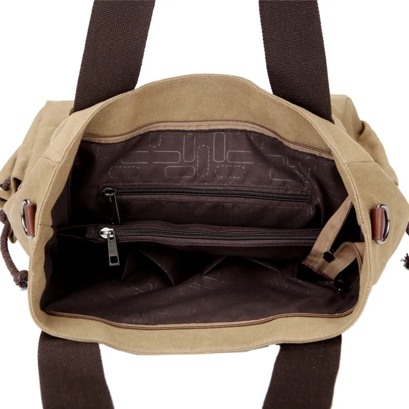 New vintage big size unisex canvas messenger bags shoulder handbags