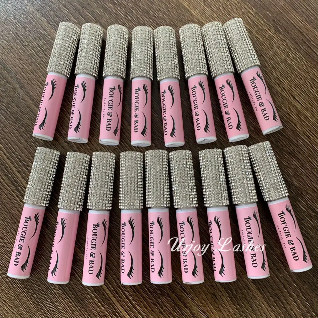 Professional Clear Custom Private Label Eyelash Glue Pink Rhinestone