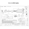 multi function nylon Braided 1.5M 3A fast charging 3 in 1 usb cable charger nylon for iphone Android micro Type C phones