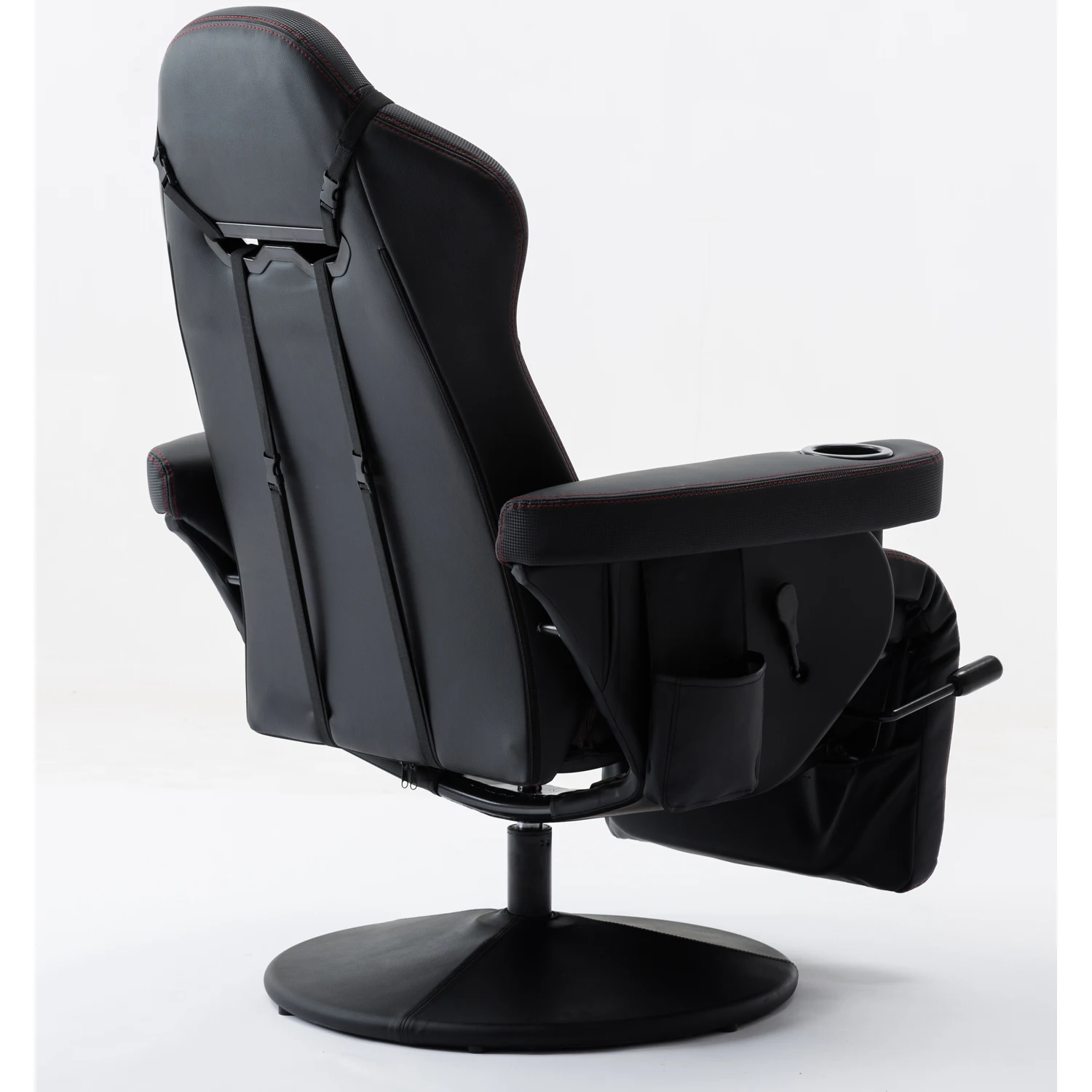 Luxury Gaming Chair With Cup Holder White Racing Style Leather ...