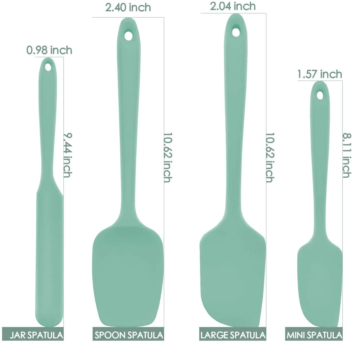 450f 600f Silicone Spatula 4piece Set Ergonomic Handle High Heat