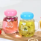 2020 Wholesale Creative Portable Lemon Blossom Tea Cup Crystal Clear Glass Water Bottle With Filter