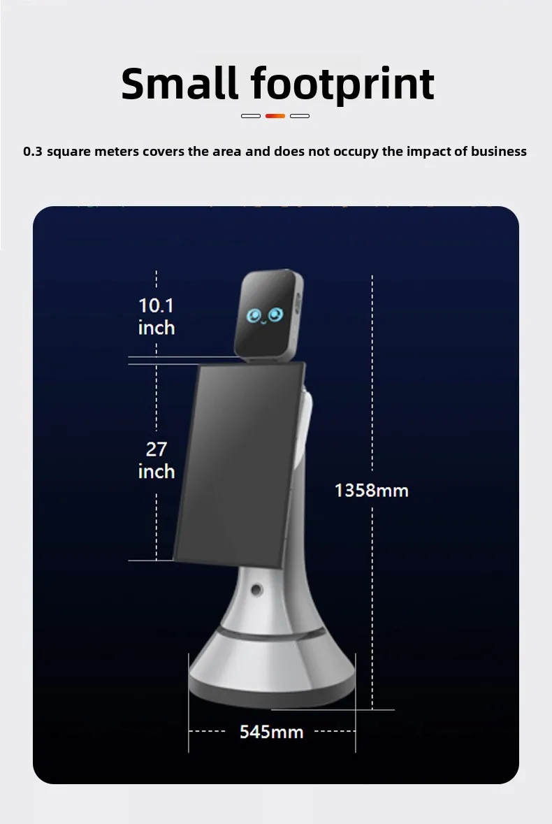 27-Inch Big Screen Display 6 Microphone Service Robot with Voice Interactive Welcome Feature Smart Reception Robot factory