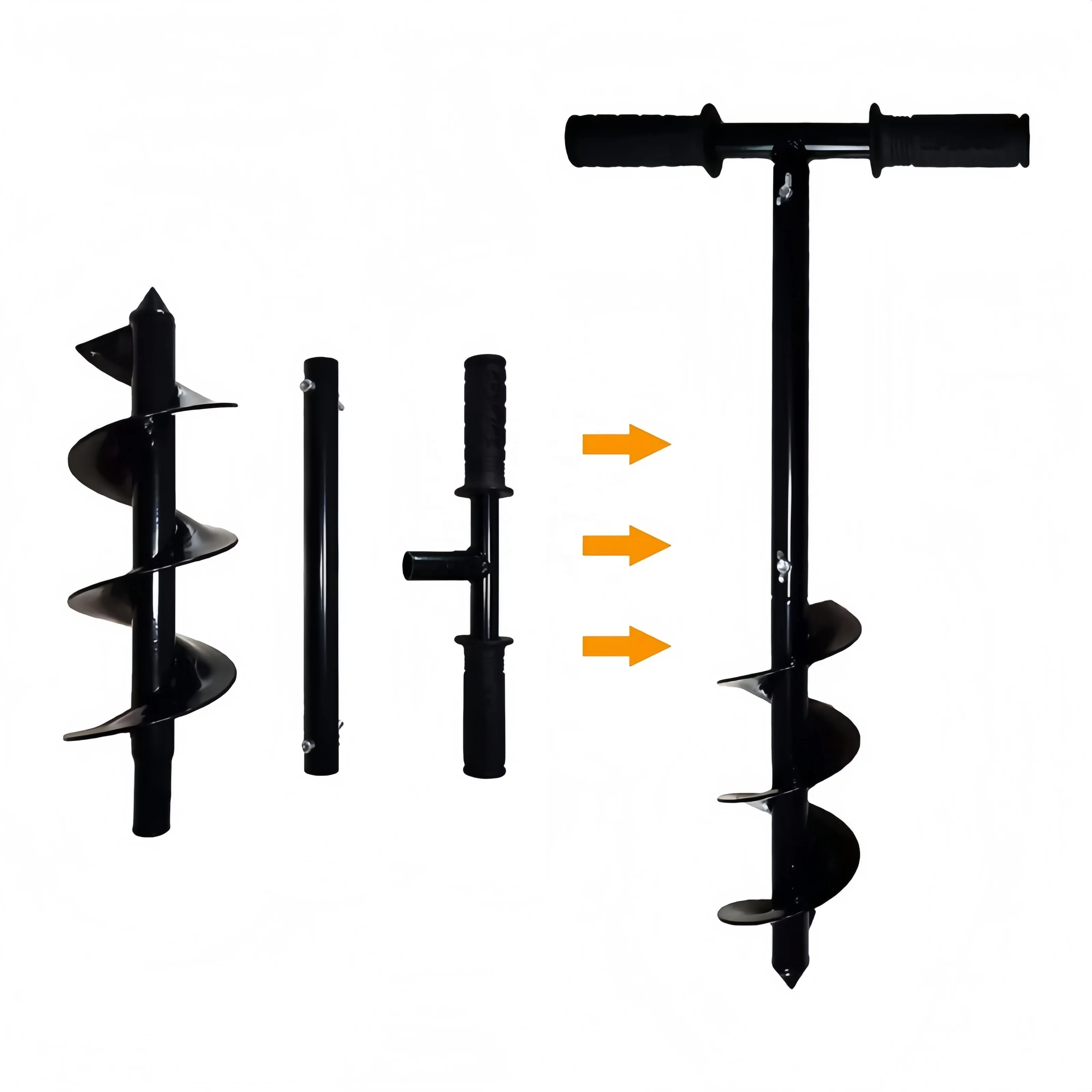 Spiral Ground Auger Garden Twist Drill Bit Set with Non-Slip Handle Manual Hole Digger Ground Drill for Tree Plant Planting manufacture