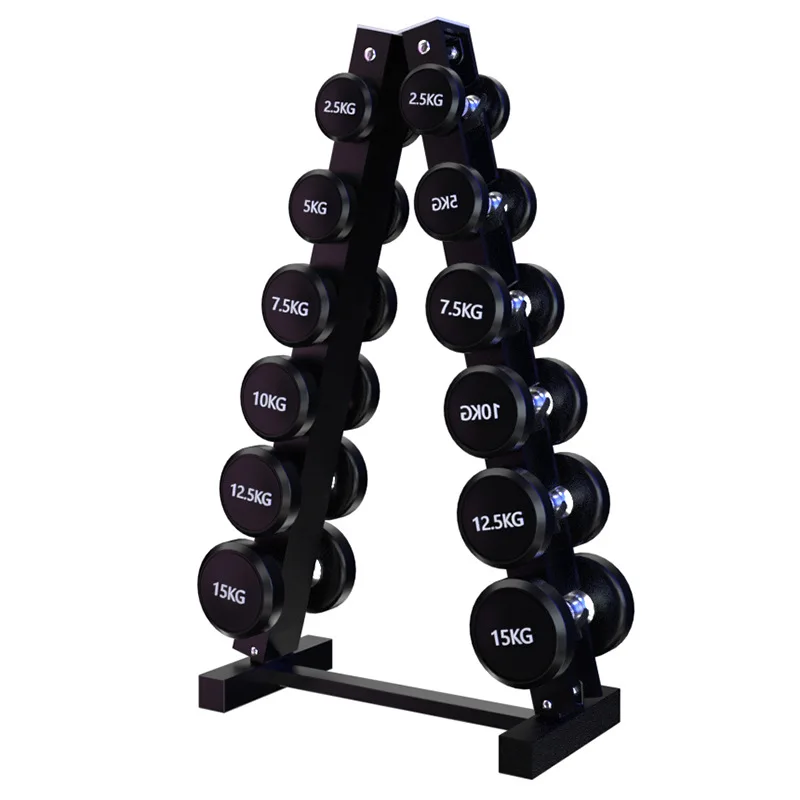 Commercial Gym Equipment Dumbbell Rack 6 Pairs Vertical Hex Dumbbell