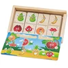 Wholesale Wooden Fruit Domino Puzzle for Children's Preschool Education