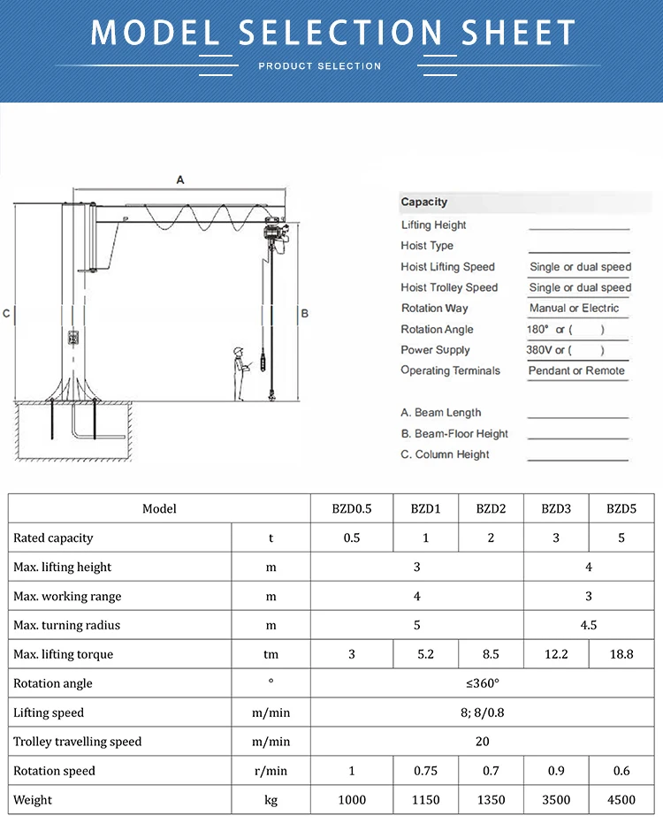 Cantilever Swing Arm Jib Crane