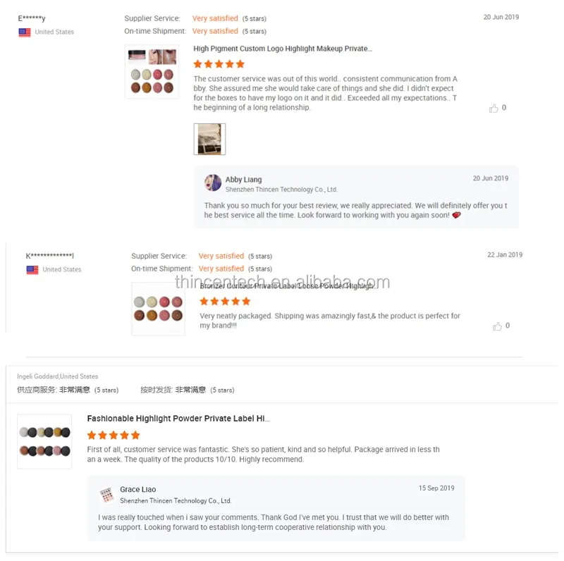 Fashionable Makeup Highlight Powder Private Label Pigmented Loose Highlighter