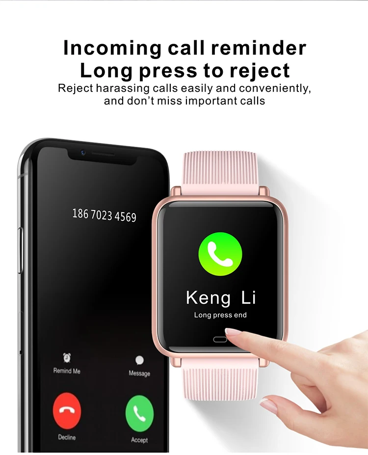 1.3 inch Q9T smart watch waterproof smart bracelet body temperature wristband with Daily reminder