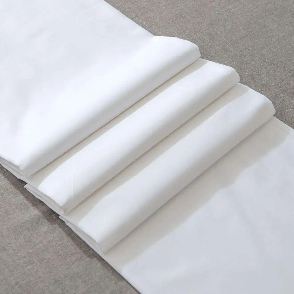 100% Combed Cotton Plain White Sateen 400tc Hotel Bedding Bed Sheet Set ...