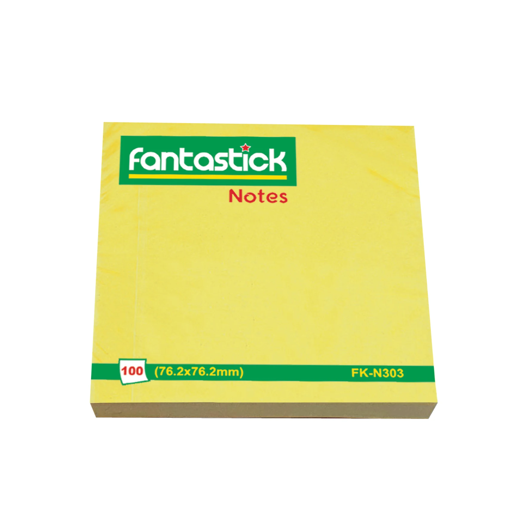 Fantastick Sticky Notes. 3x3 Inch Yellow 100 Sheets Pad High Quality Repositionable