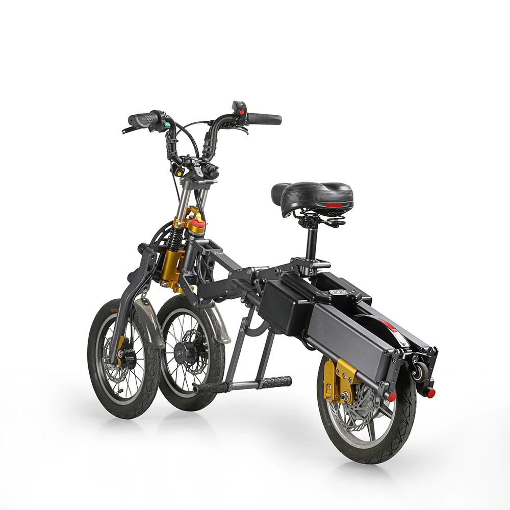 Wholesale Folding 350w Electric Bicycle Foldable New Design Three Wheels Ebike Mini Electric