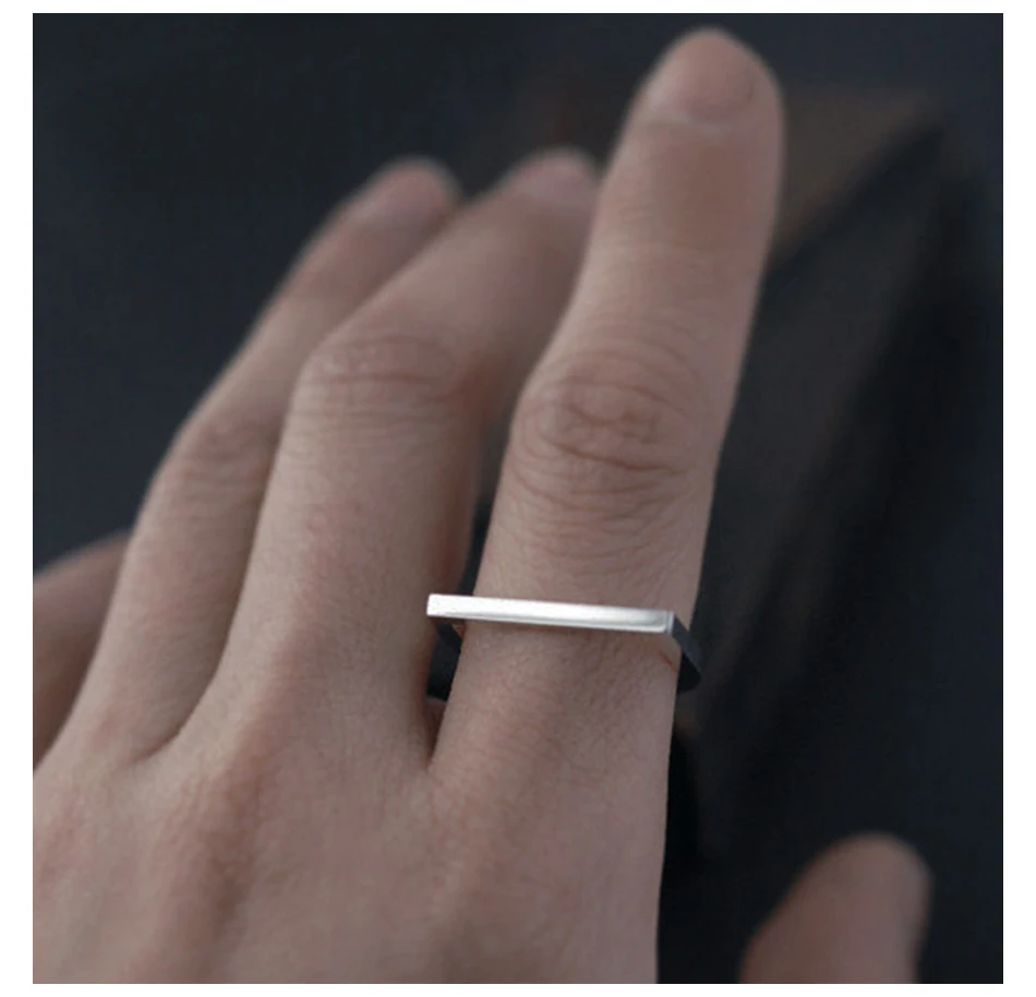 批发时尚特殊设计几何d形316l不锈钢戒指女士yd15168