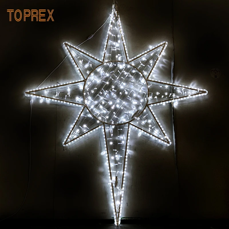 Xmas Shooting Star Decoration Led Commercial Christmas Motif Rope Star Light