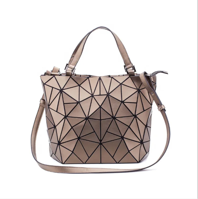 丿丿Geometric Lattice Luminous Shoulder Bag Holographic Reflective Cross-Body Bag