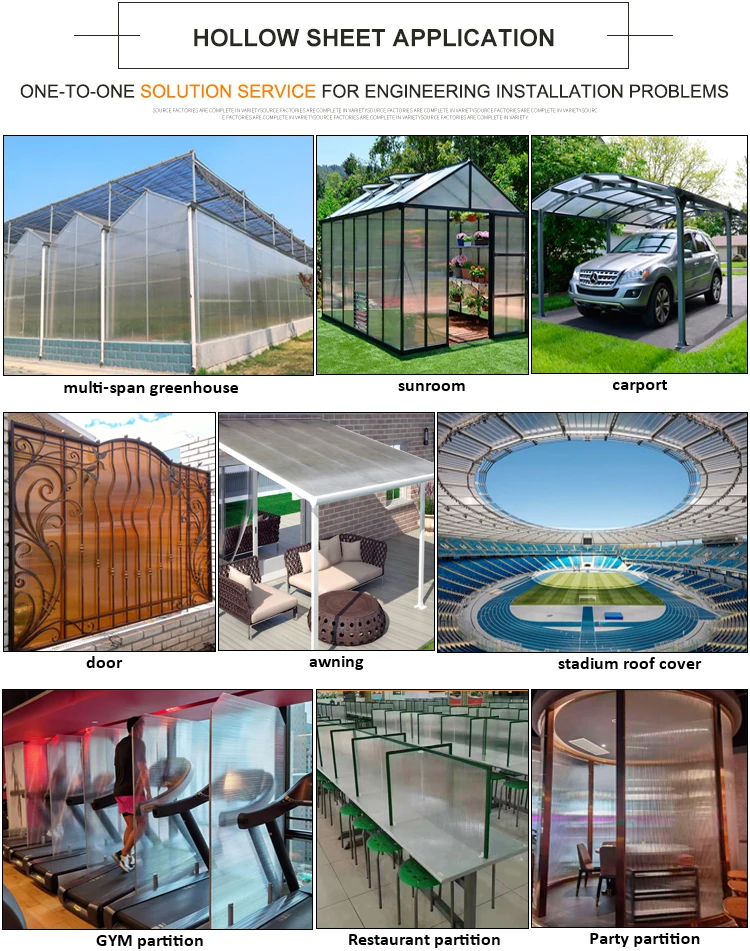Double-Walled Polycarbonate Panel Transparent Hollow Polycarbonate for Outdoor Use Free Sample Available