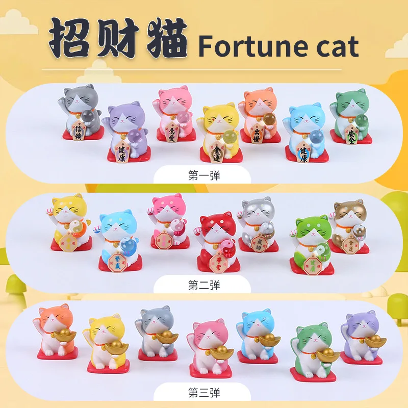 Wholesale Japan Gashapon Mystery Boxes Custom Maneki Neko Figurine Fortune Cats Figures Capsule