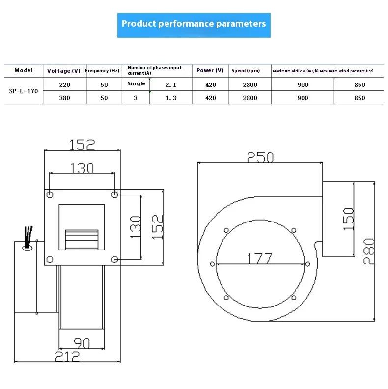 Medium Pressure Ventilation Fan, SP-L-170, Steel, Centrifugal - detail 8