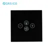 EU Standards Wireless Wifi Remote Control Fan and Light 4gang Combination Smart Touch Switch Support Alexa voice control