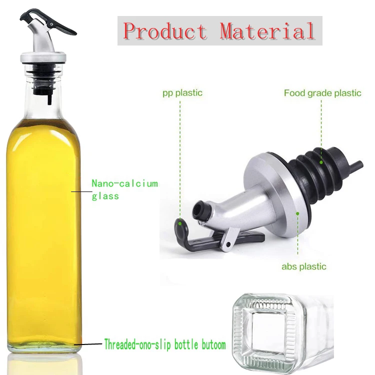 150ml 250ml 500ml Square Glass Olive Oil Bottle Vinegar Saude Bottle