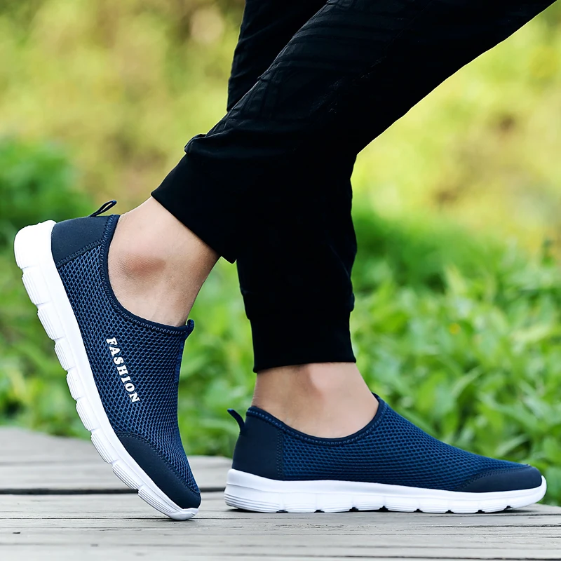 2019 Summer Breathable Mesh Sneakers Men Shoes Comfortable Slip On Male Shoes Loafers Casual Walking Footwear