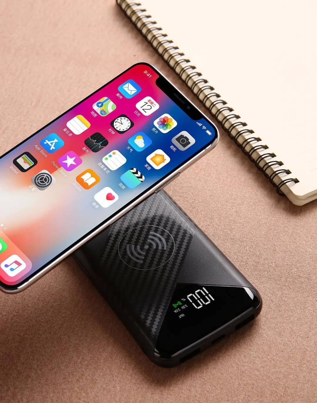 10000 mah Power Bank External Battery Bank Built-in Wireless Charger Powerbank Portable QI Wireless Charger for Samsung - ANKUX.COM