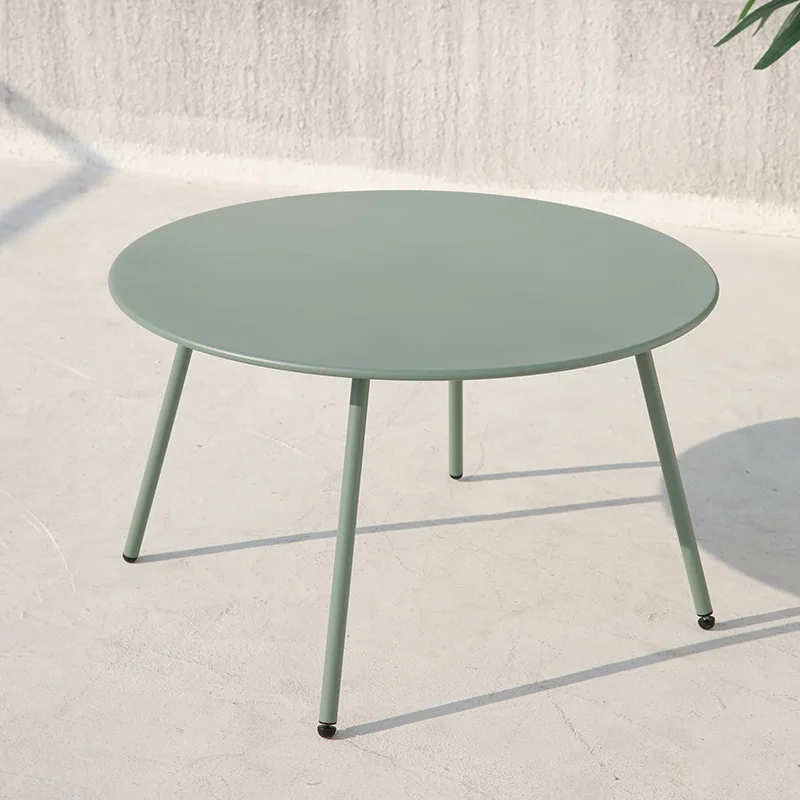 All Weather Modern Outdoor Coffee Table Supplier Iron Small Metal Round
