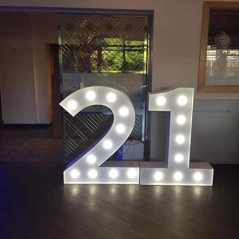 Free Standing Number 3D Large Letters Acrylic Wedding Marquee Letters Signs Battery Operated Led Lights For Event Backdrop