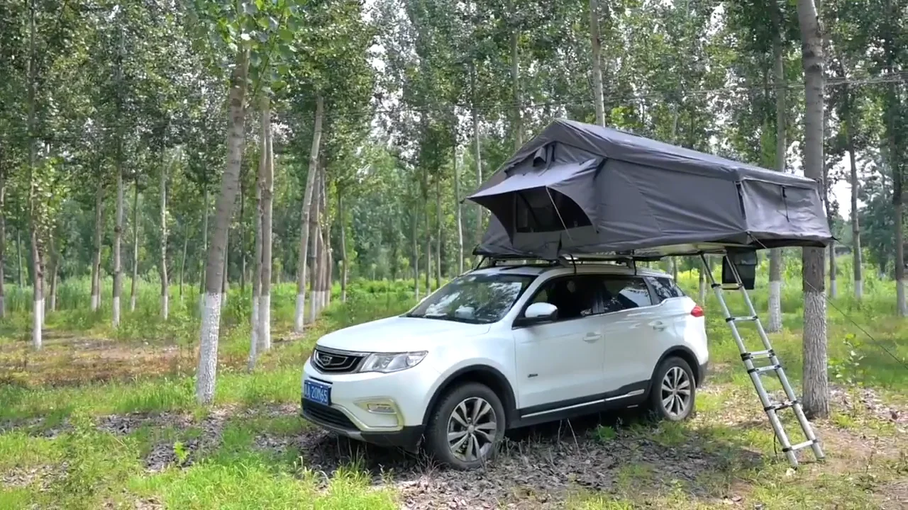 Pop Up Car Rooftop Tent Camper Shell Folding Car Cover Tent 4x4
