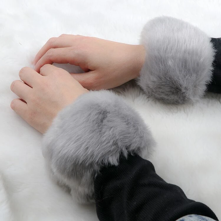 2019 Winter Faux Fur Sleeve Cuffs Wrist Ring Faux Fur Cuffs For Parka