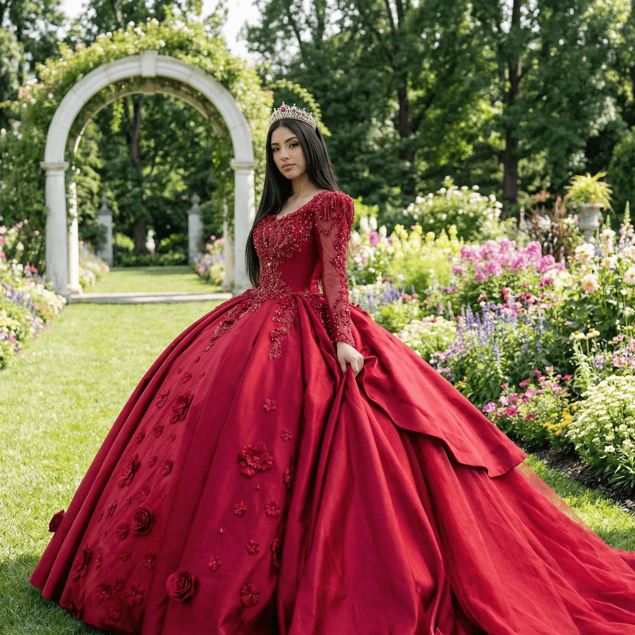 red princess dresses Off-the-shoulder Beaded Ball Gown Evening Dress Ruffles Wedding Go SELINADRESS 10 Years (150cm) 76 29.92 69 27.17 115 45.28 11 Mc003 Red Princess Satin Organza