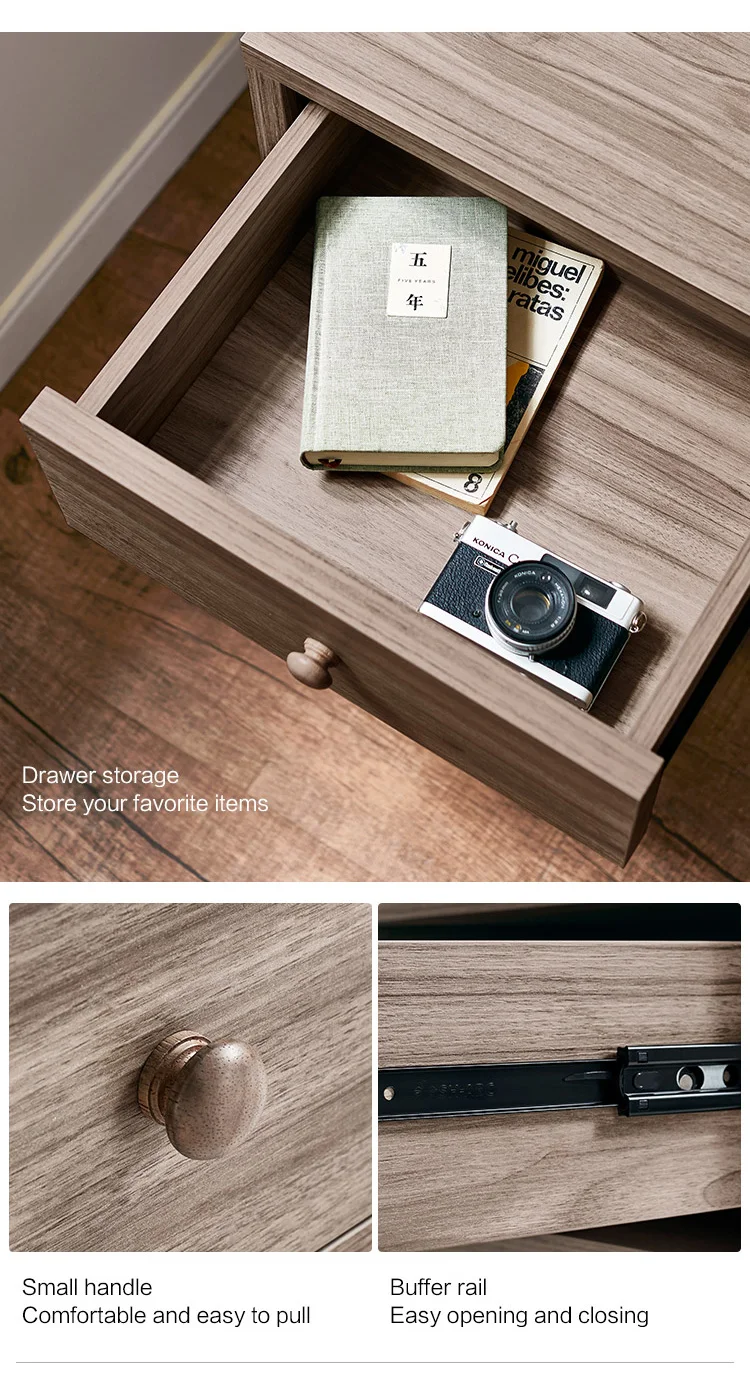Modern Home Hotel Bedroom Wooden Drawer Cabinet Bedside Nightstand Side Table