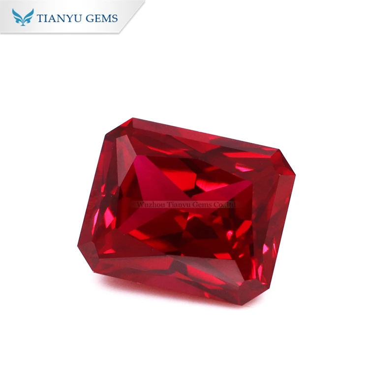 Tianyu Gems Wholesale 10*14mm Certified Perfect Cut Lab Grown Red Ruby Price Per Carat For Ring Jewelry