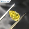 Tianyu Gem Factory Ideal Cut 7*12mm 3.0CT Fancy Vivid Intense Yellow Moissanite In Pear Crushed Ice Cut