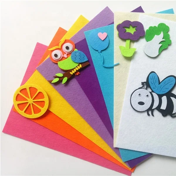 A4 Felt Sheets Velvet Paper Craft Card Making Children Shape Cutting Multi Packs 