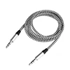 Colorful Braided Nylon 3.5mm AUX audio Cable Applied to Car Stereo Audio