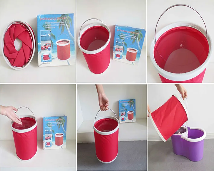 This Collapsible Water Bucket Folds Down For Easy Storage