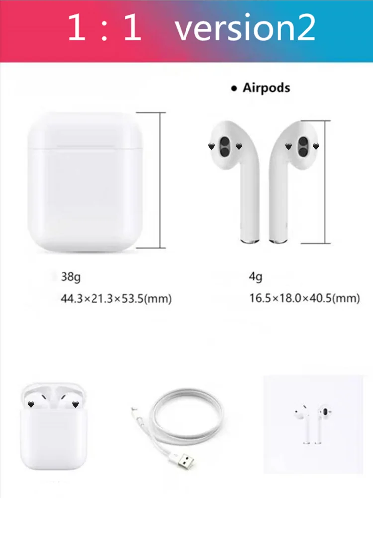 Best Quality Original Touch Control Clone Supercopy Super Copies 2nd Generation Tws 1:1 Appling Airpoding 2 Earphone Earbuds - ANKUX.COM