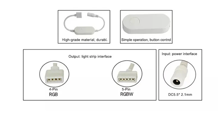 Factory Hot Sales High-grade Material led strip controller dc 12v Smart Wifi Light Strip Controller