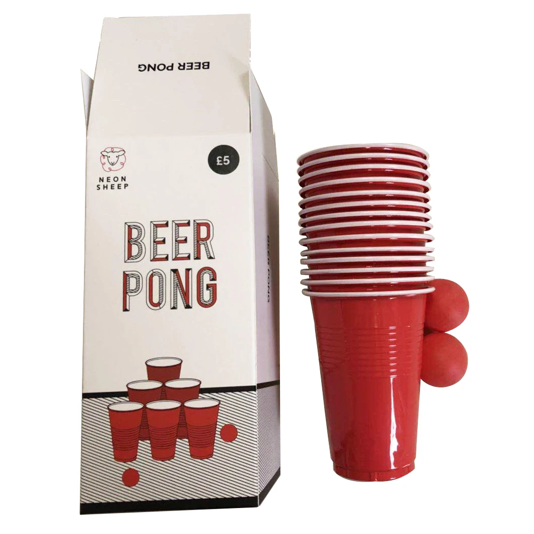 Enjoy Game Beer Pong Custom Logo Print Beerpong Cup Ball Set Plastic